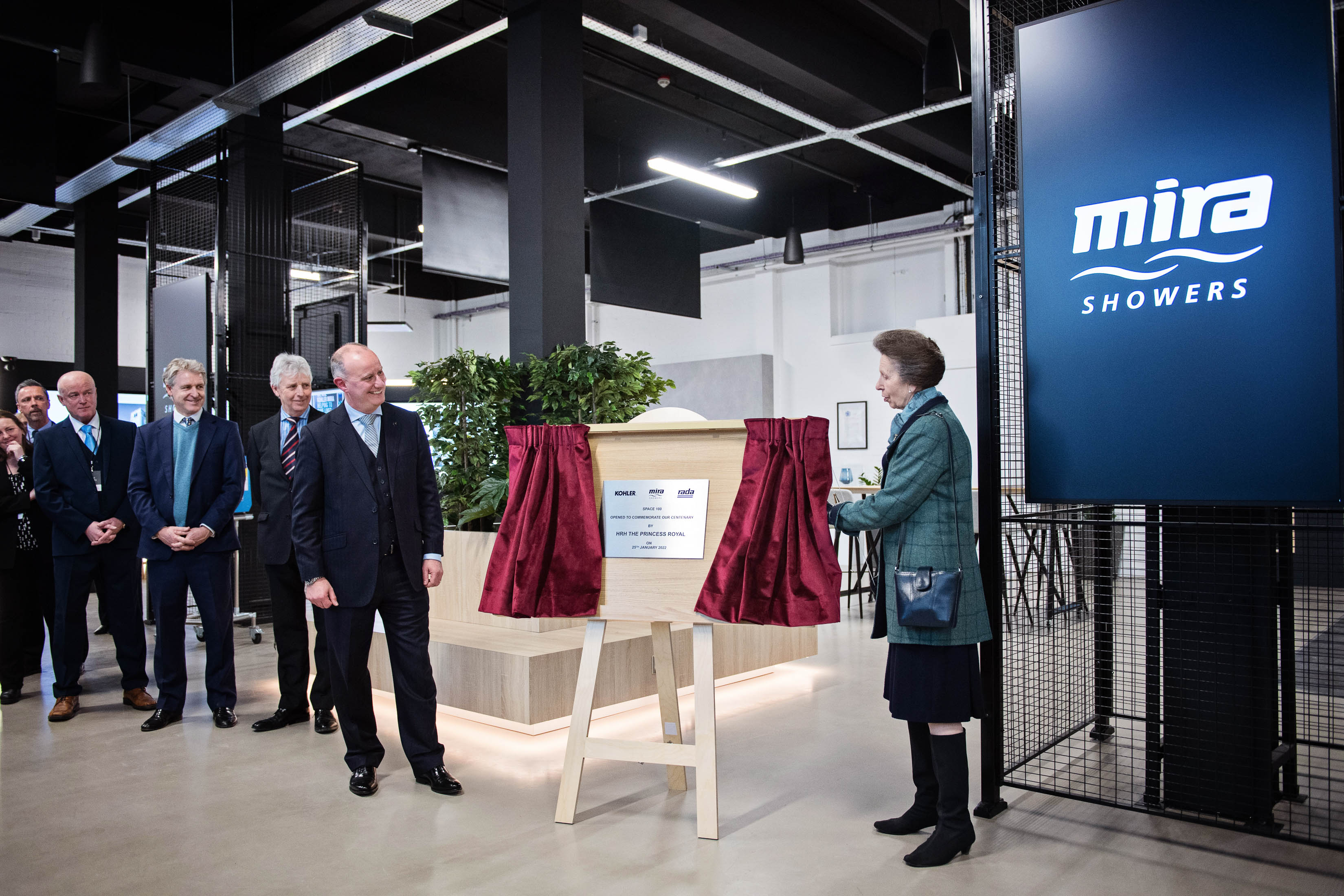 Her Royal Highness Princess Royal officially opening Space 100 at MIRA Showers