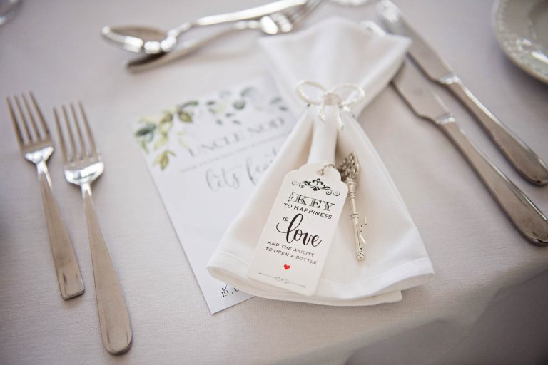 Wedding breakfast details.