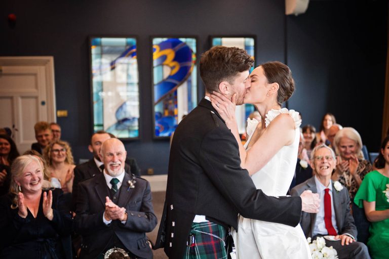 You are now husband and wife Winchester registry office. Photo by Blooming Photography