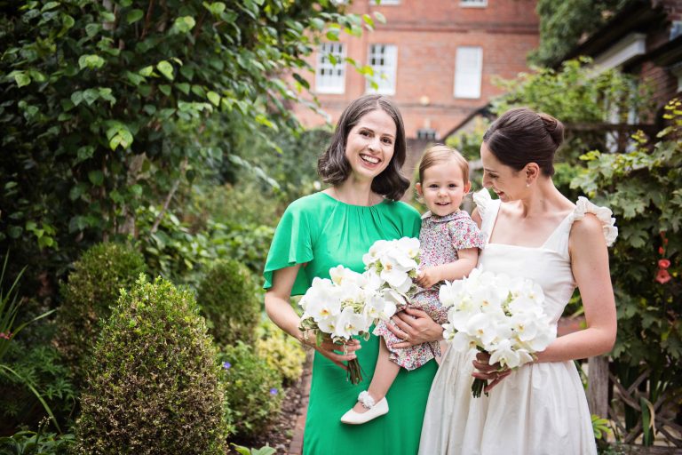 Bride and her sister and flower girl at Hotel Du Vin Winchester, photo by Blooming Photography