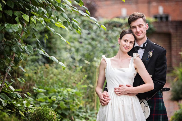 Storytelling portrait of Bride and Groom at a wedding at Hotel du Vin, Winchester. Photo by Blooming Photography.