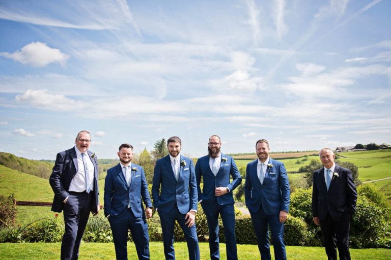 Groomsmen at Countryside wedding at Kingscote Barn