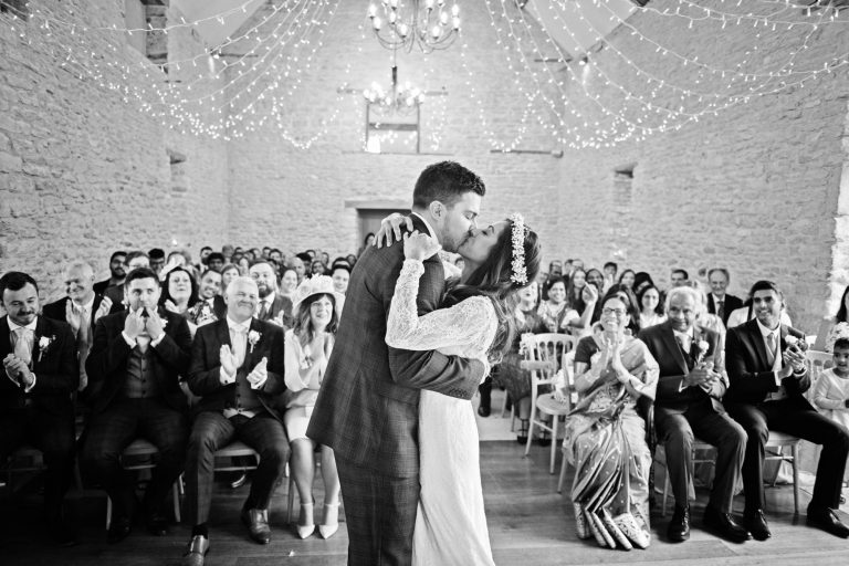 Kingscote Barn wedding captured candidly
