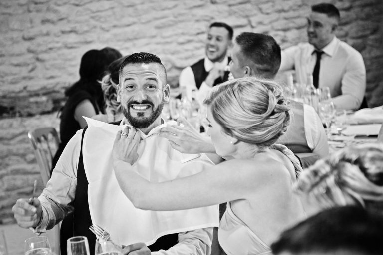 Storytelling candid photos at Kingscote Barn