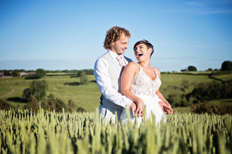 Relaxed Kingscote Barn wedding style