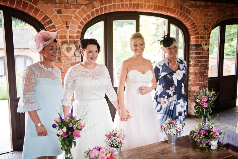 Wedding ceremony of bride and bride at Dodmoor House.