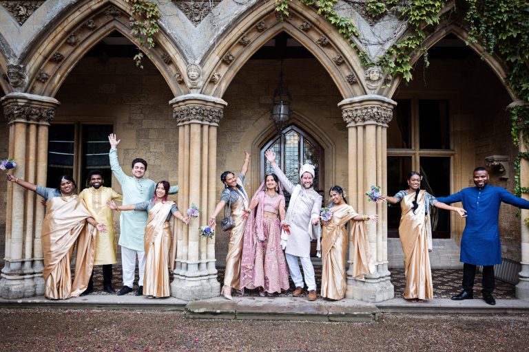 Bridal Party taken at Manor By The Lake by Cotswold wedding photographer, Ben Roberts, BloomingPhotography