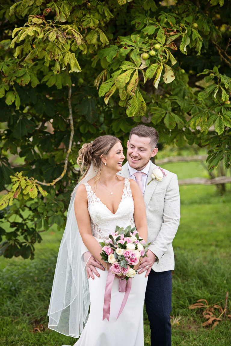 Bride and groom have a moment together