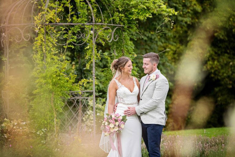 Bride and groom have a moment together