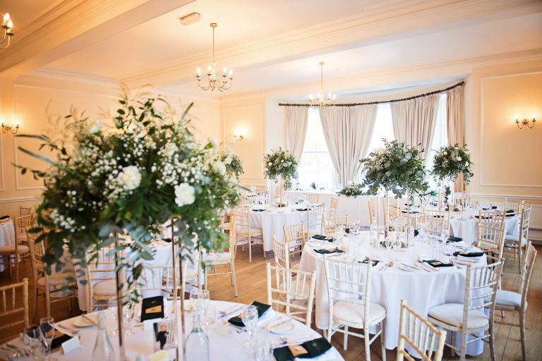 Wedding breakfast layout at Eastington Park