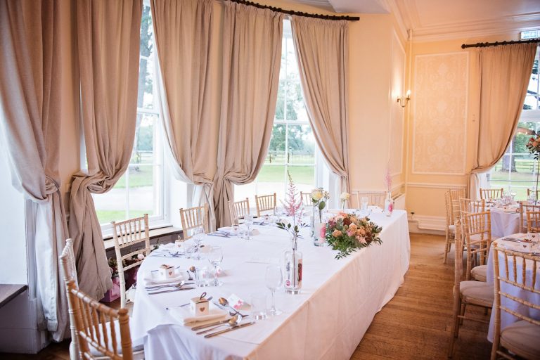 Wedding breakfast layout at Eastington Park