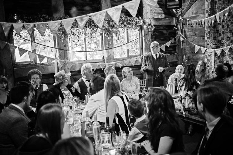 Wedding breakfast in full swing at The Fleece, Bretforton.