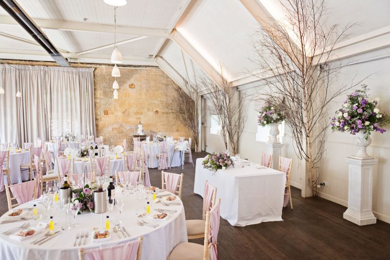 Wedding breakfast layout at Lapstone Barn.