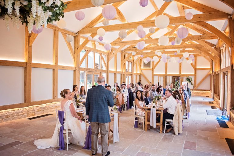 Groom delivering his speech in Mickleton Hills Farm.