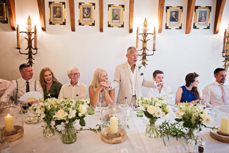 Groom delivering his wedding speech.