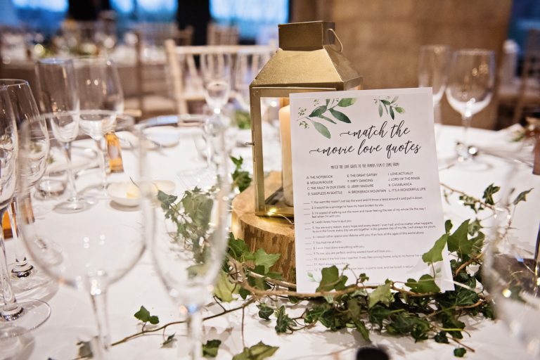 Wedding breakfast table decorations