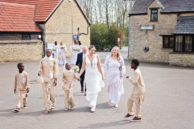 Arrival of the bride and her party.
