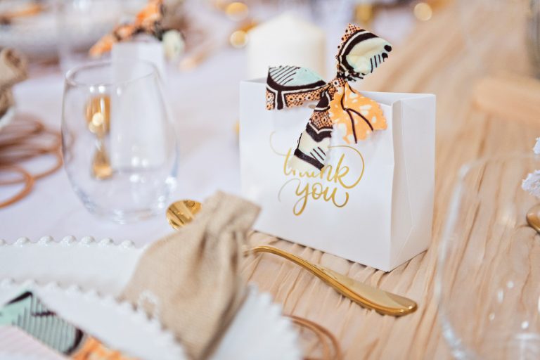 Wedding breakfast details.