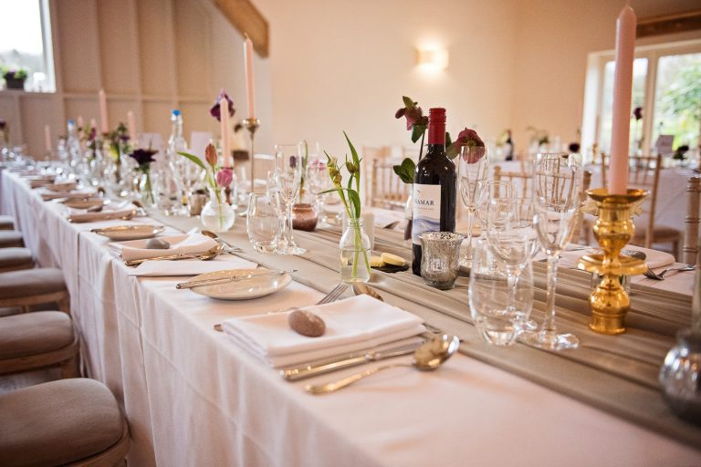 Wedding breakfast details.