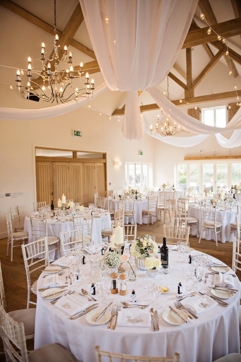Portrait photo of wedding breakfast at Hyde House.