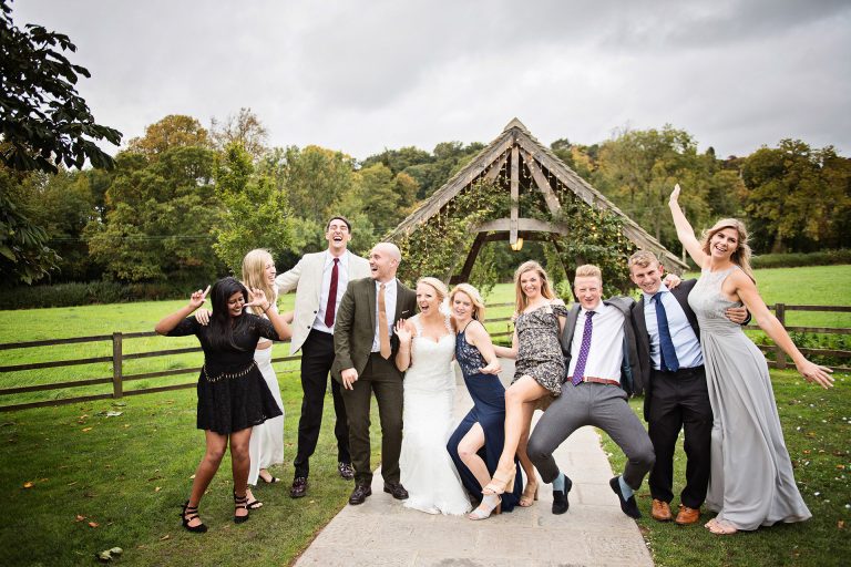 Wedding guests having a bit of fun - candid picture