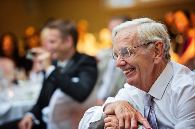 Candid photo of wedding guest at Ellenborough Park.