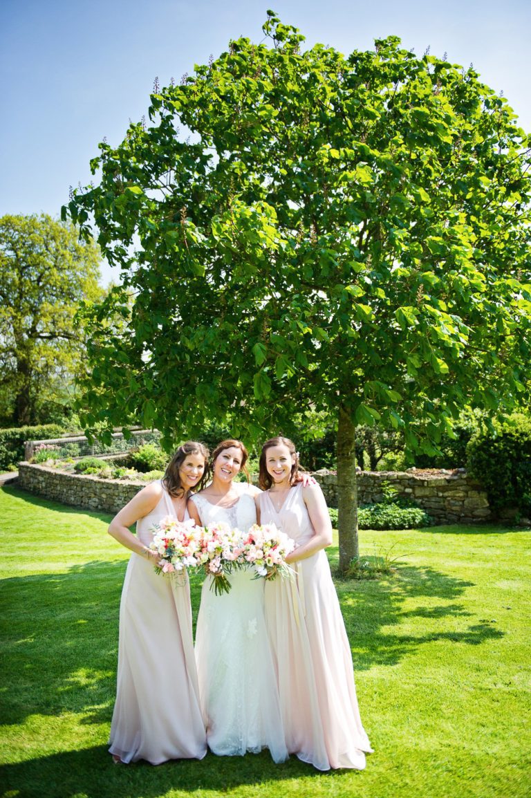 Bride on the adventure course at Priston Mill.