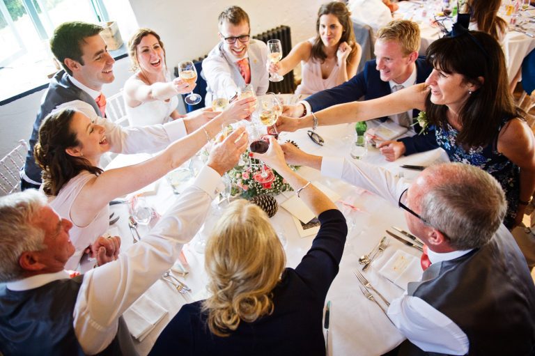 Wedding breakfast celebrations at Priston Mill.