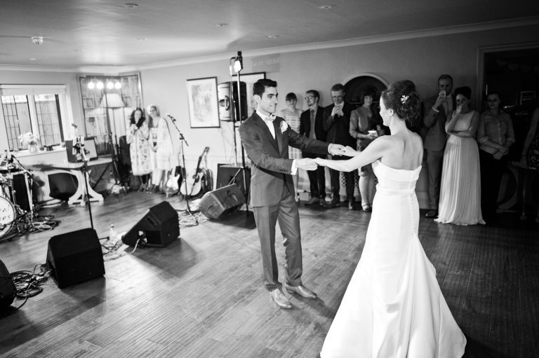 First dance at The Slaughters Country Inn (B&W image)