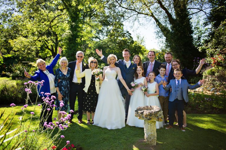 Fun wedding group shot at The Swan Hotel.