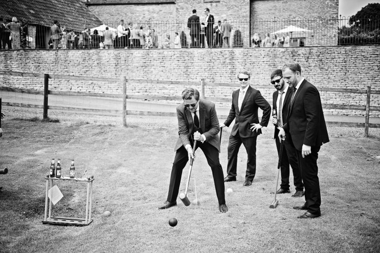 Croquet on the lawn at Kingscote Barn.