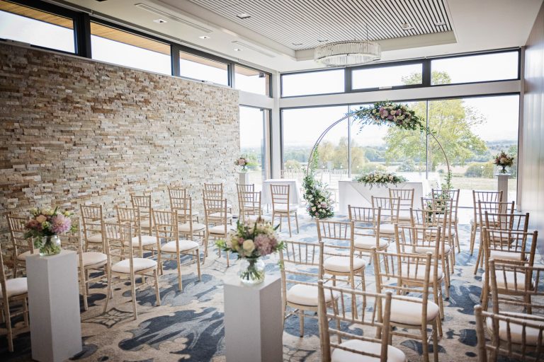 Wedding Ceremony set up at Tewkesbury Park